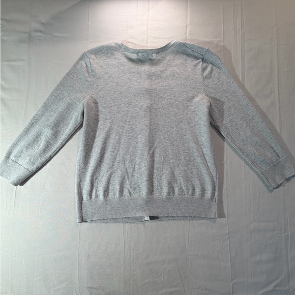 Cable & Gauge Gray Beaded Cardigan Sz M Classic 3/4 sleeve - Picture 2 of 5
